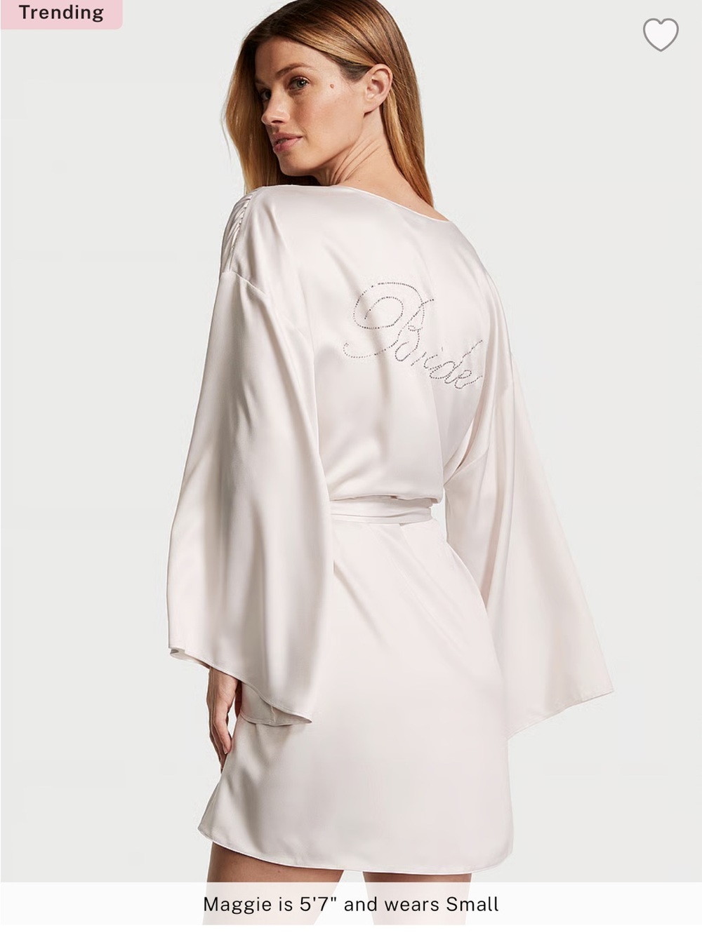 Victoria's Secret Ivory Satin 'Bride' Short Robe